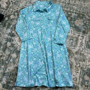 Vineyard vines size medium flamingo and‎ palm tree shirt dress